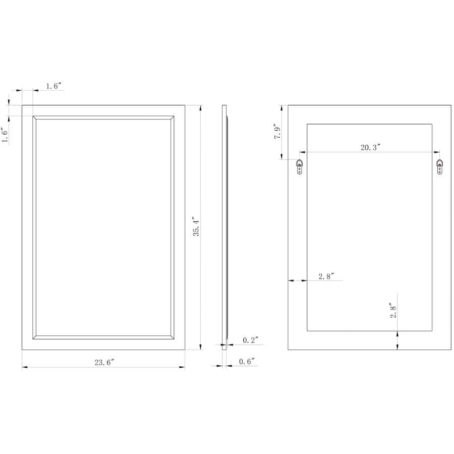 Soho Framed Rectangular Mirror - Graphite, 24" x 35"