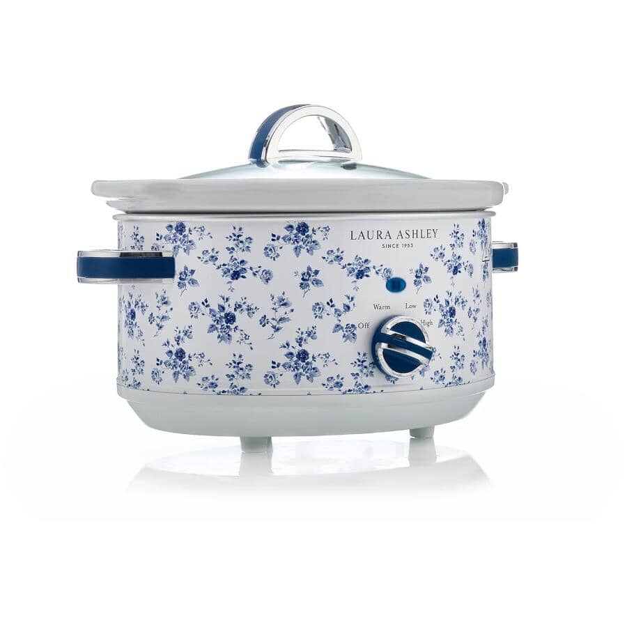 Blue China Rose Slow Cooker (VQ-SLW3CLLACR) - 3.7 Qt / 3.5 L