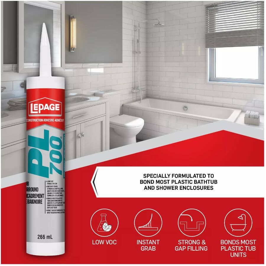 PL 700 Tub Surround Construction Adhesive - 266 ml