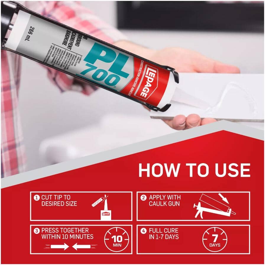 PL 700 Tub Surround Construction Adhesive - 266 ml