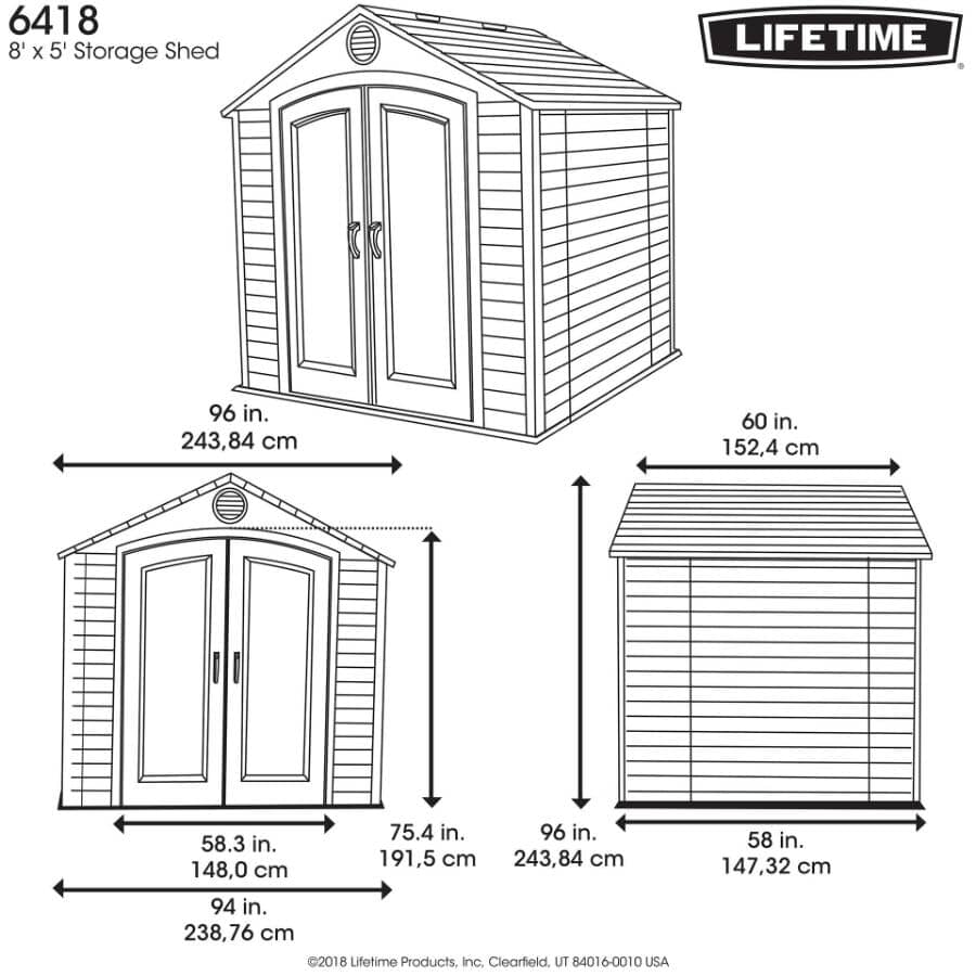8' x 5' Outdoor Storage Shed - Desert Sand