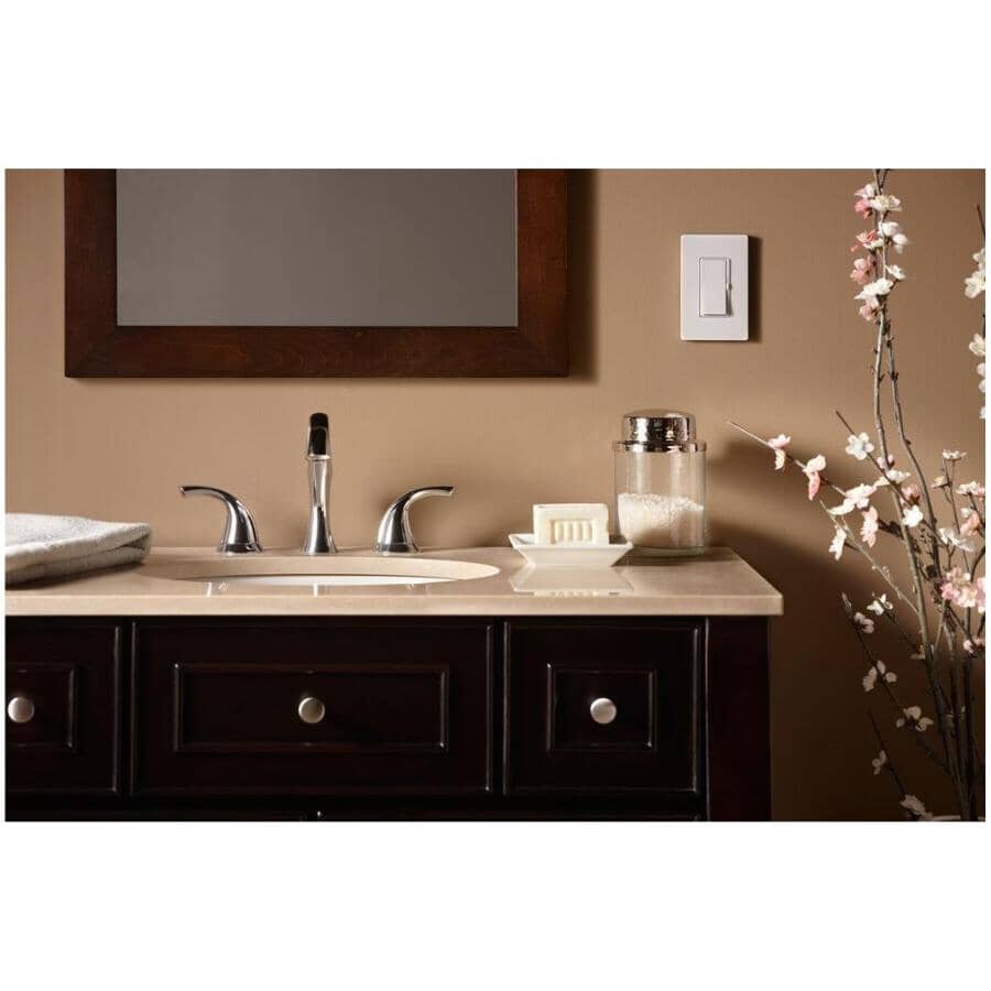 Diva Single Pole + 3 Way Dimmer Switch for CFL and LED Light Bulbs - White