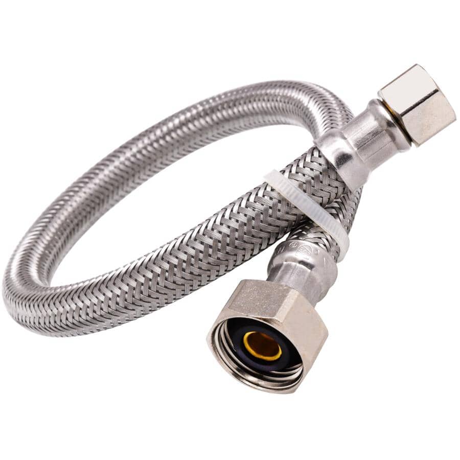3/8" x 1/2" x 16" Braided Faucet Connector - Stainless Steel