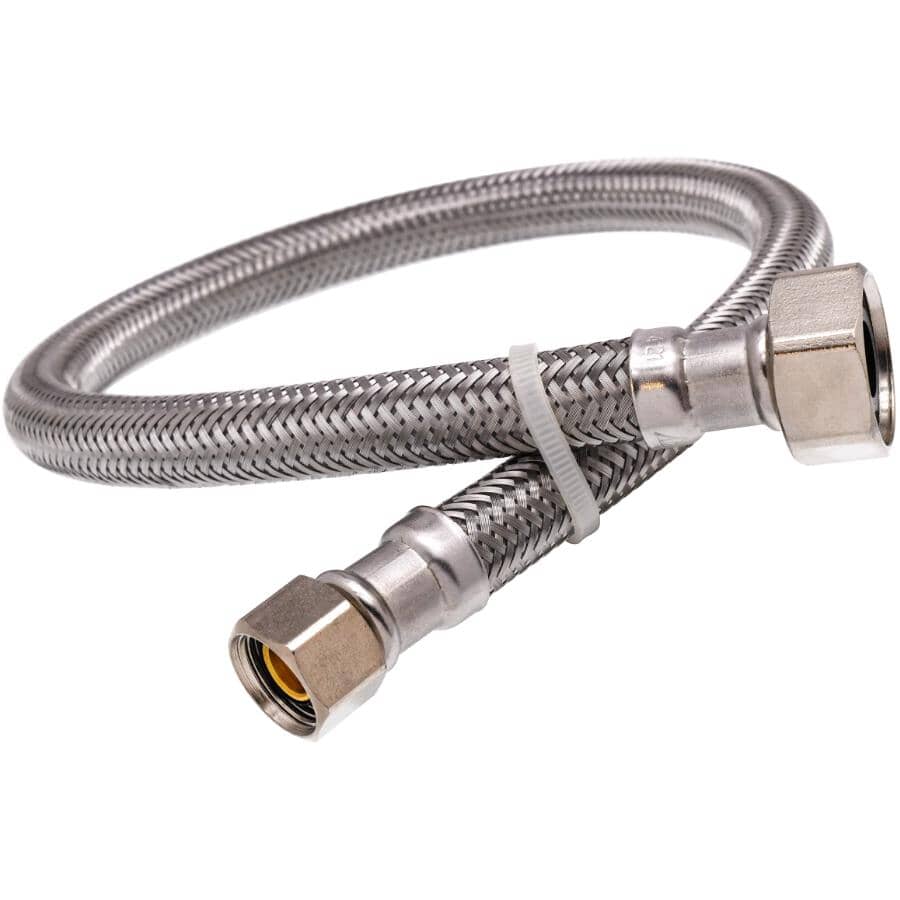 3/8" x 1/2" x 20" Braided Faucet Connector - Stainless Steel