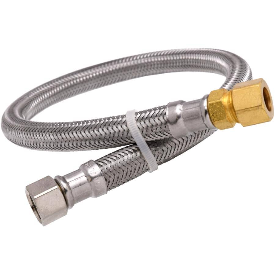 3/8" x 3/8" x 20" Braided Faucet Connector - Stainless Steel