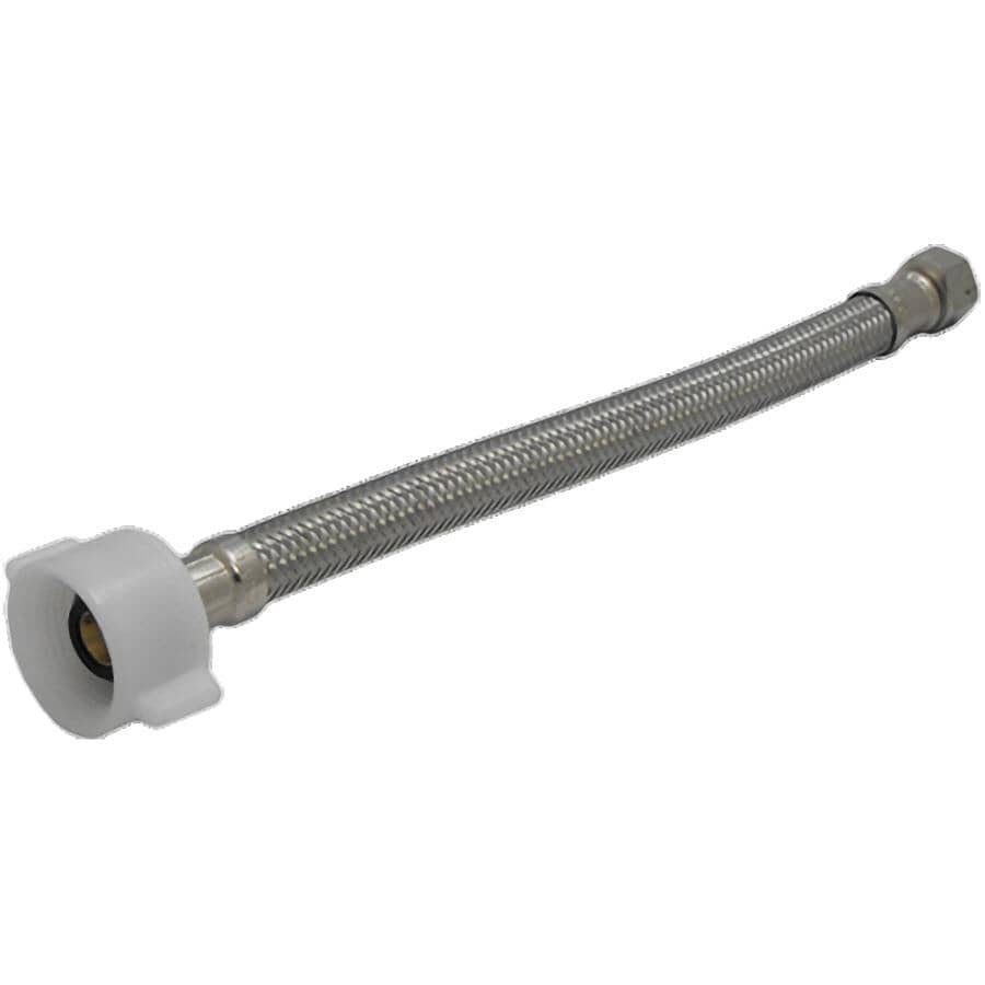 7/8" BC Nut x 3/8" Compression x 20" Toilet Tank Connector - Stainless Steel