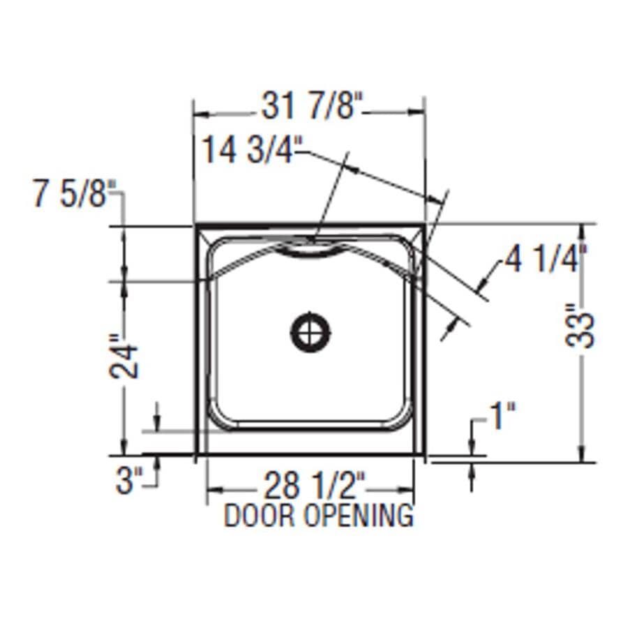 32"x 32" Essence 4 Piece AcrylX Shower Cabinet - with Centre Drain, White