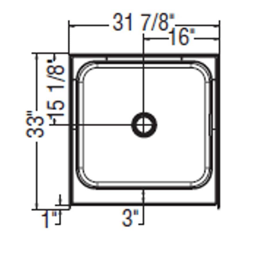 32"x 32" Essence 4 Piece AcrylX Shower Cabinet - with Centre Drain, White