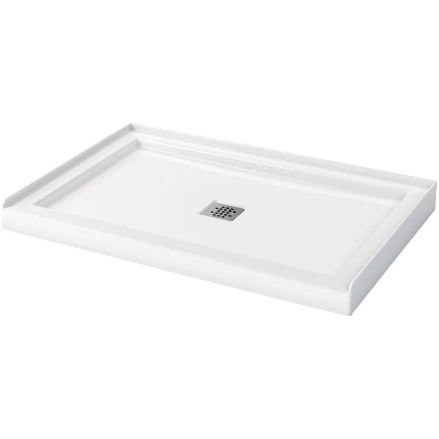 48" x 32" Zone Shower Base - with Center Drain, White