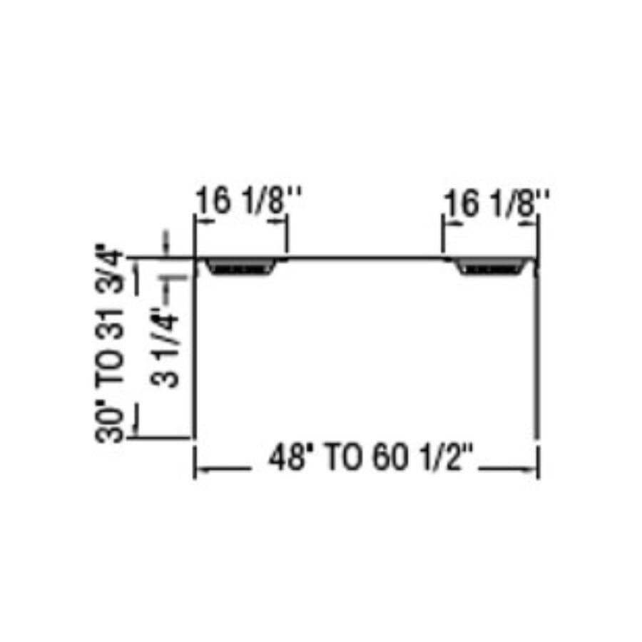 59" Elan 5 Piece Polystyrene Tub Wall - White