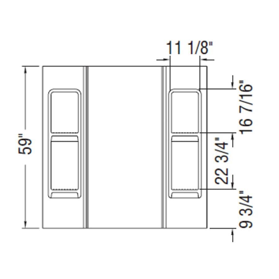 59" Elan 5 Piece Polystyrene Tub Wall - White
