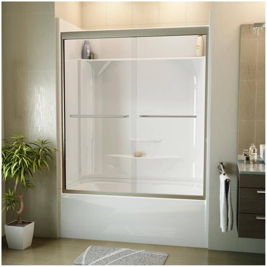 60" x 30" Essence 4 Piece AcrylX Tub Shower - with Right Hand Drain, White