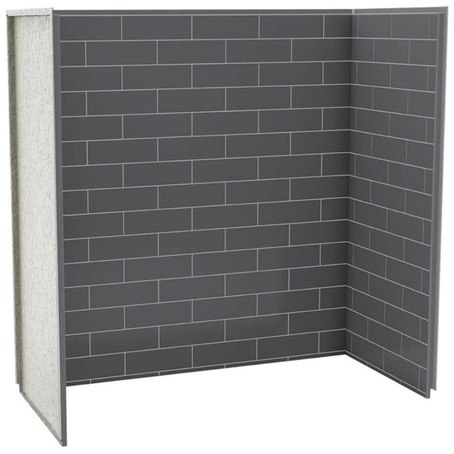 60" x 32" Utile 3 Piece Composite Tub Wall - Thunder Grey