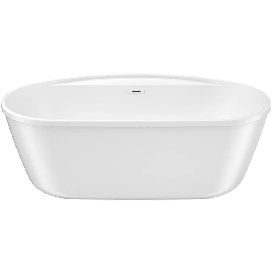 64" x 34" Emica 2 Piece Freestanding Acrylx Tub - White