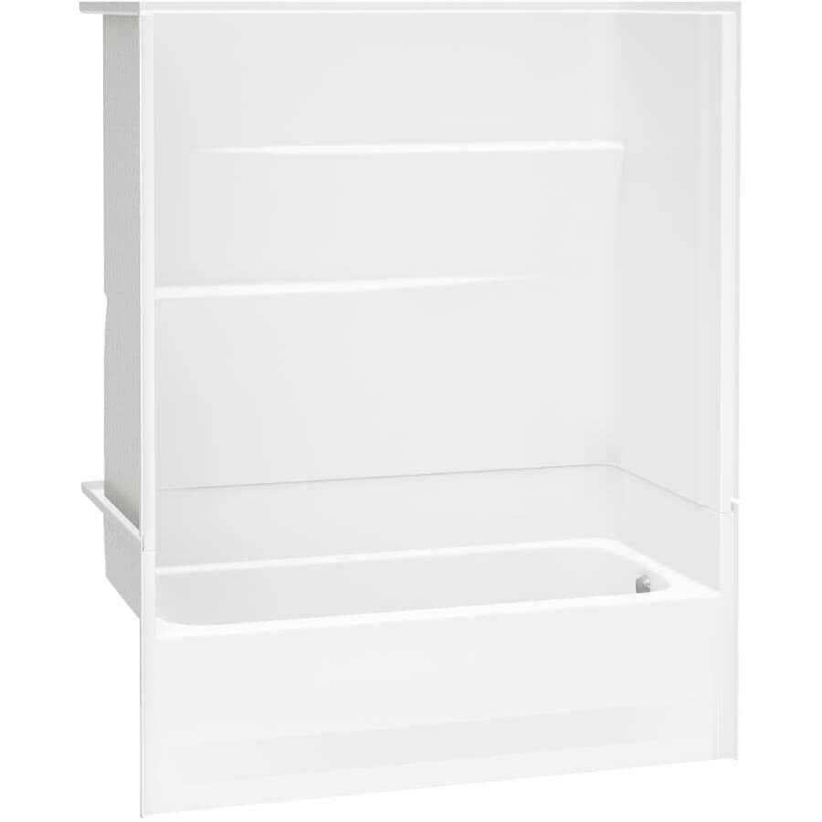 Gallery 2 Piece AcrylX Right Hand Tub and Shower Less Cap - 60" x 30", White