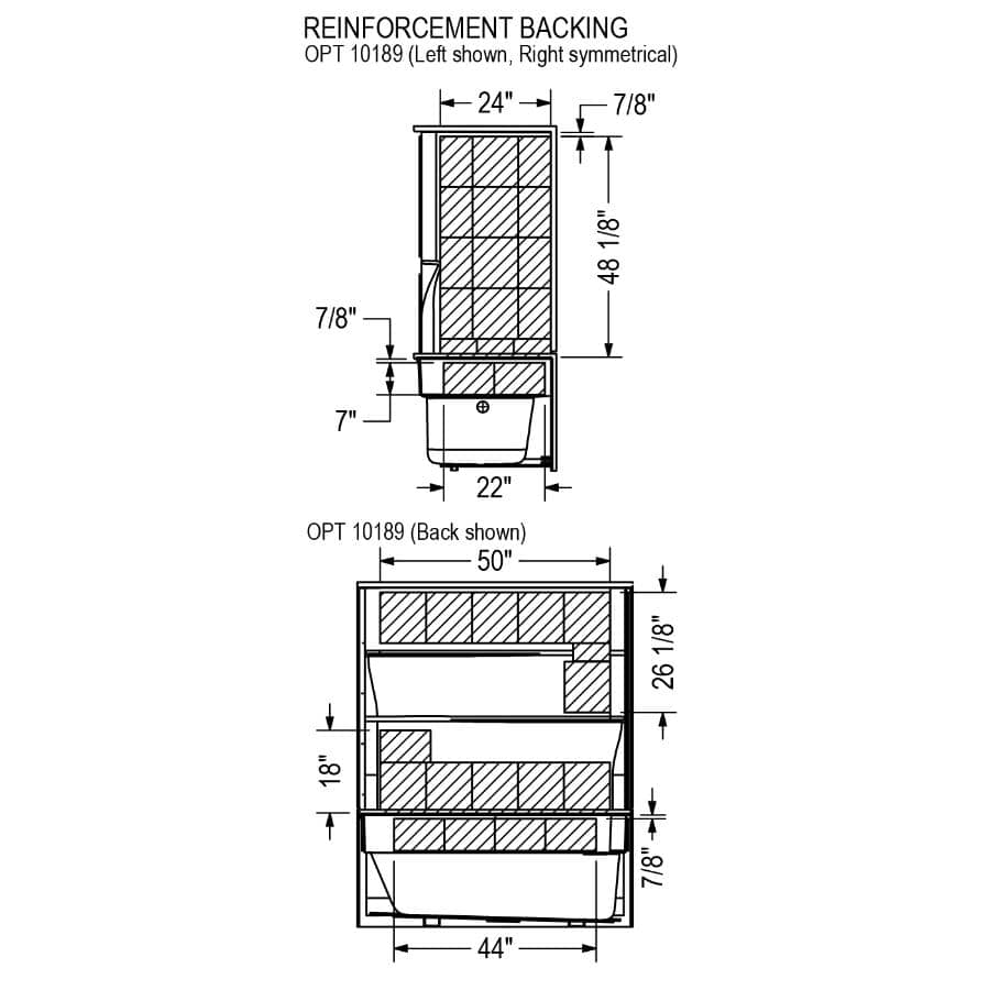 Gallery 2 Piece AcrylX Right Hand Tub and Shower Less Cap - 60" x 30", White