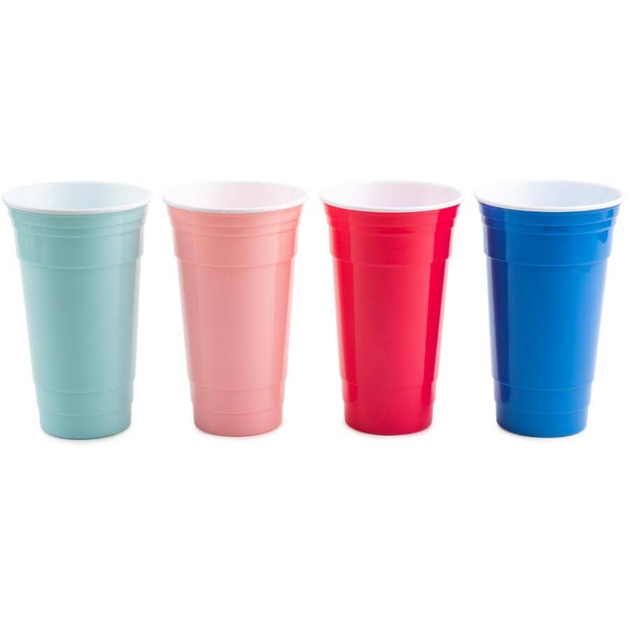 32 oz Polypropylene Blast Tumbler Set - Assorted Colours, 4 Pack