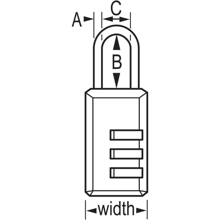 1-3/16" Combination Luggage Padlock