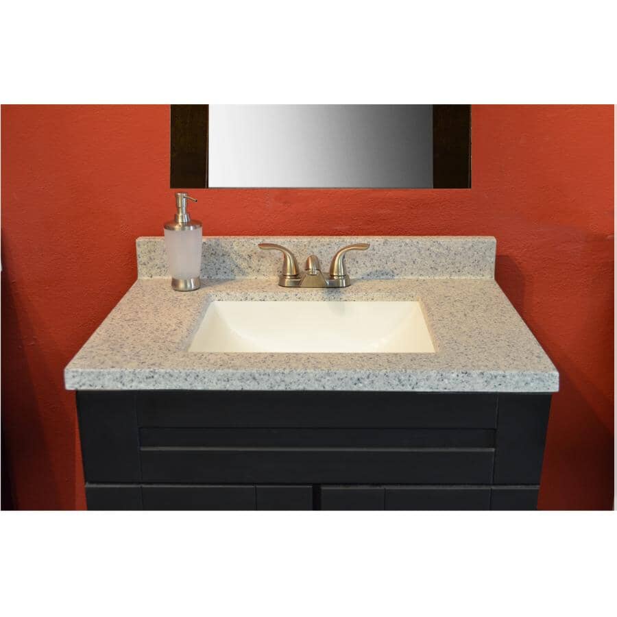 31" x 19" Cultured Granite Vanity Top with Rectangular Sink - Moonscape Wave + White