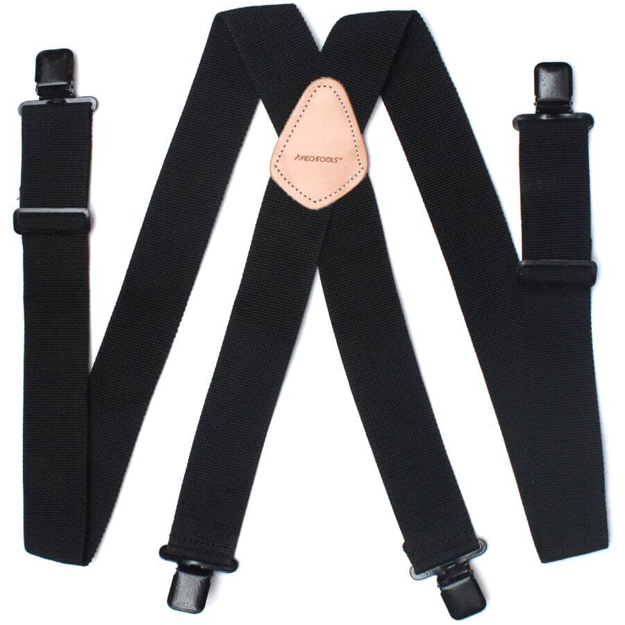 Non-Elastic Black Work Apron Suspenders