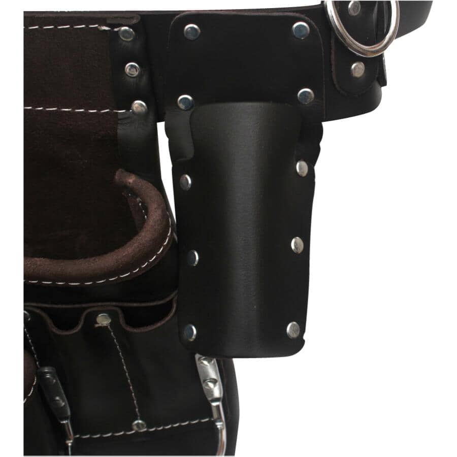 Professional Top Grain Leather Carpenters Waist Apron - 11 Pockets