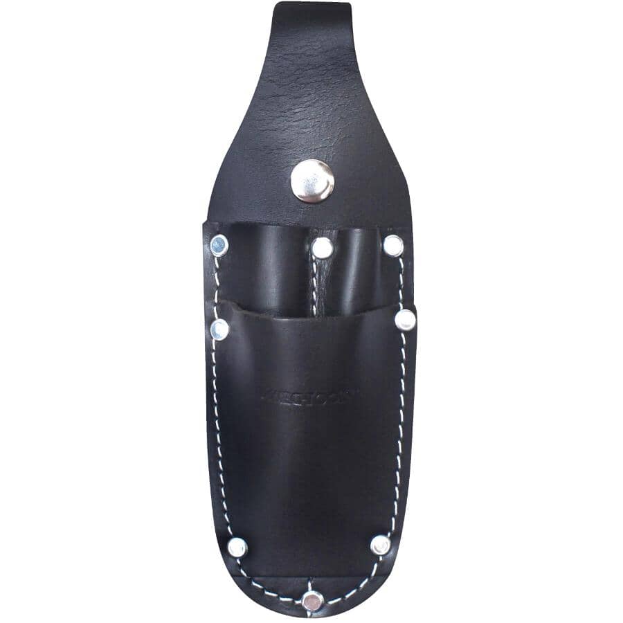 Tradesperson's Leather Utility Knife & Tool Pouch - 3 Pockets with 2" Belt Slots