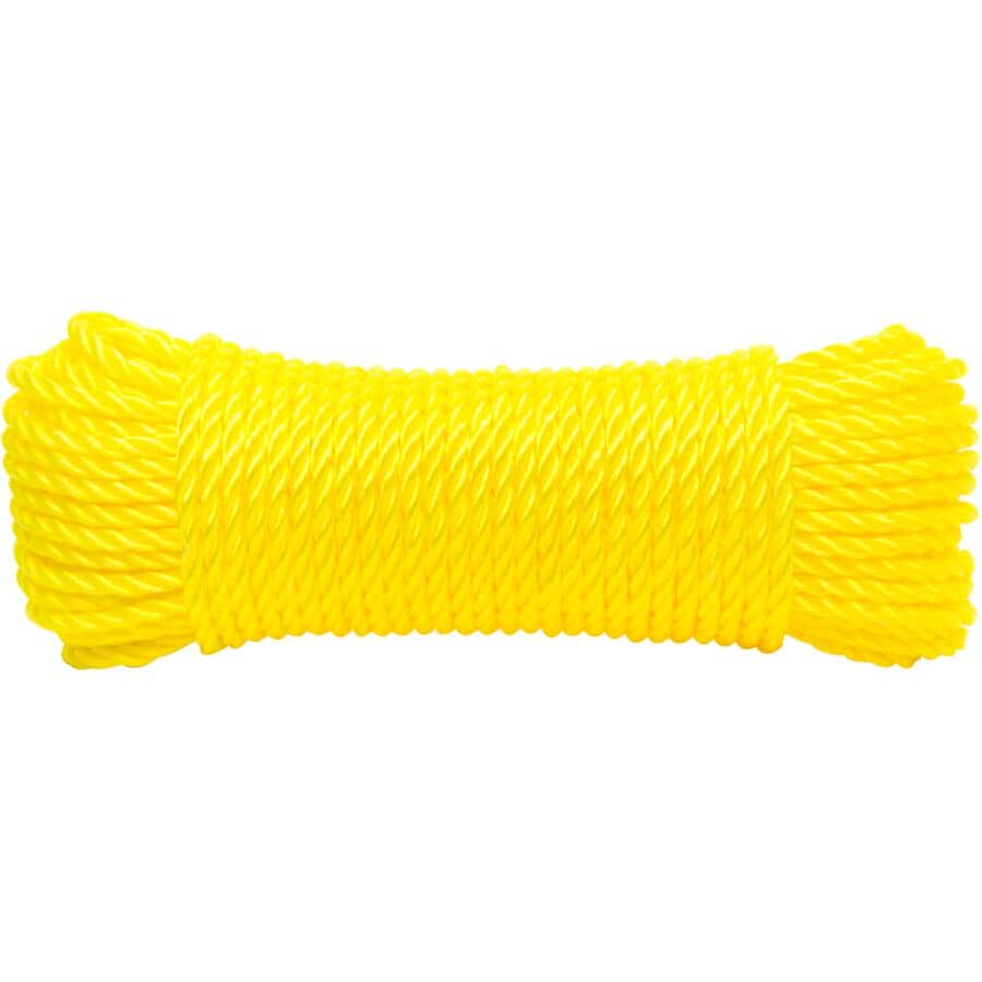 1/4" x 100' Yellow Polypropylene Twisted Rope