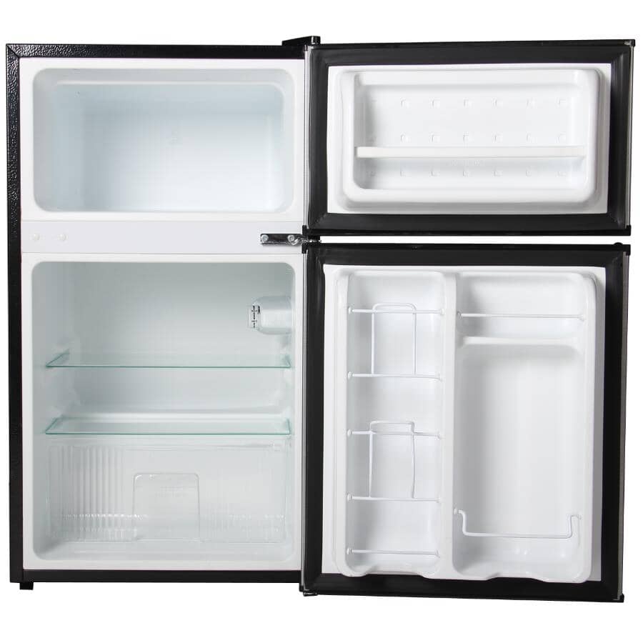 3.1 cu.ft. Two Door Mini Fridge with Freezer - Black