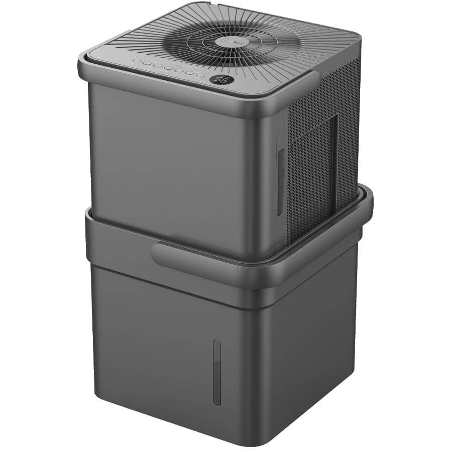 50 Pint Smart Portable Cube Dehumidifier with Pump - Black