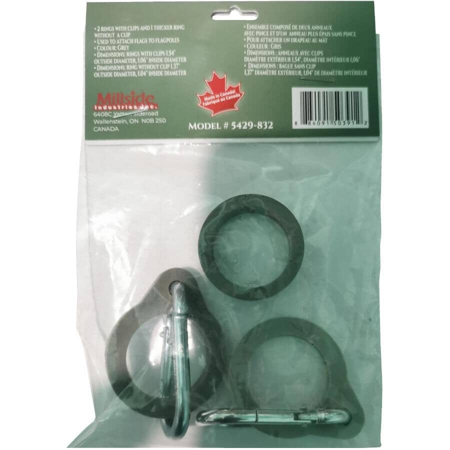 Flagpole Fittings - Grey, 3 Pk