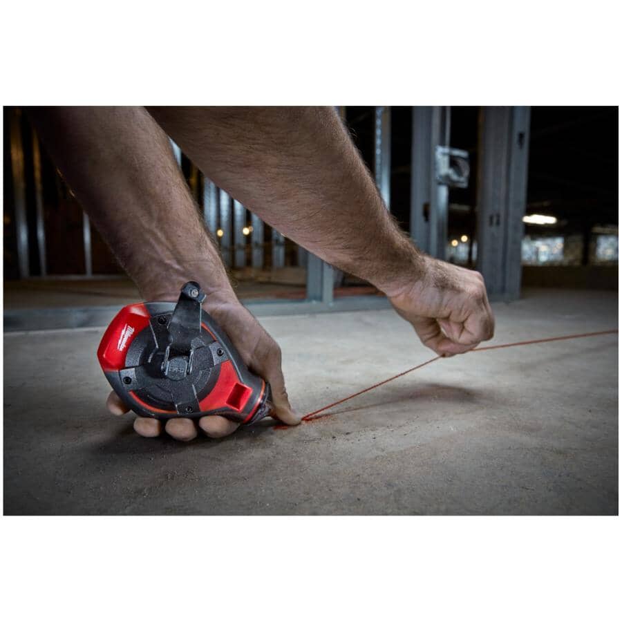 100' Bold Line Chalk Reel - with Red Chalk Refill