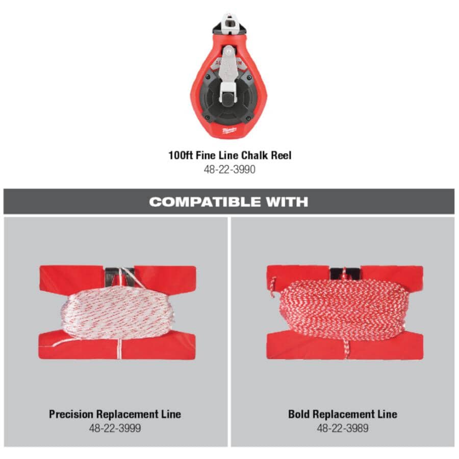 100' Precision Chalk Reel - with Blue Chalk Refill