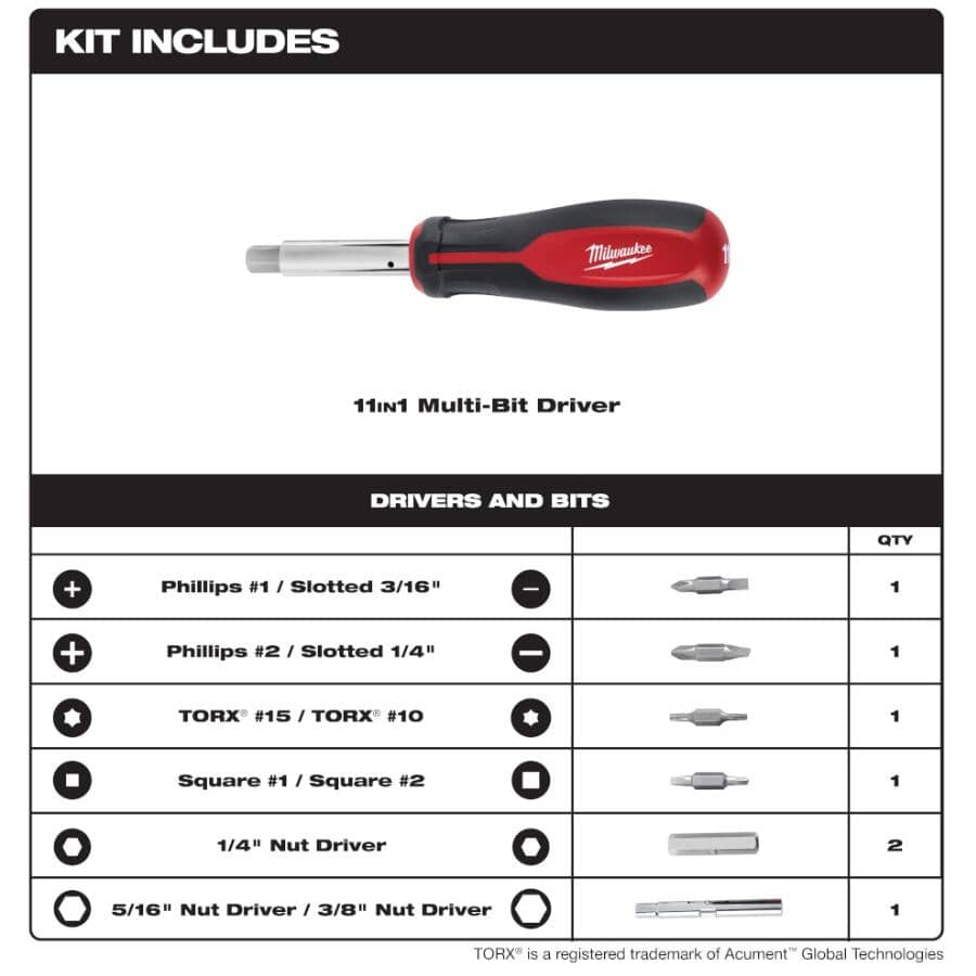 11-In-1 Square Drive Multi-Bit Driver