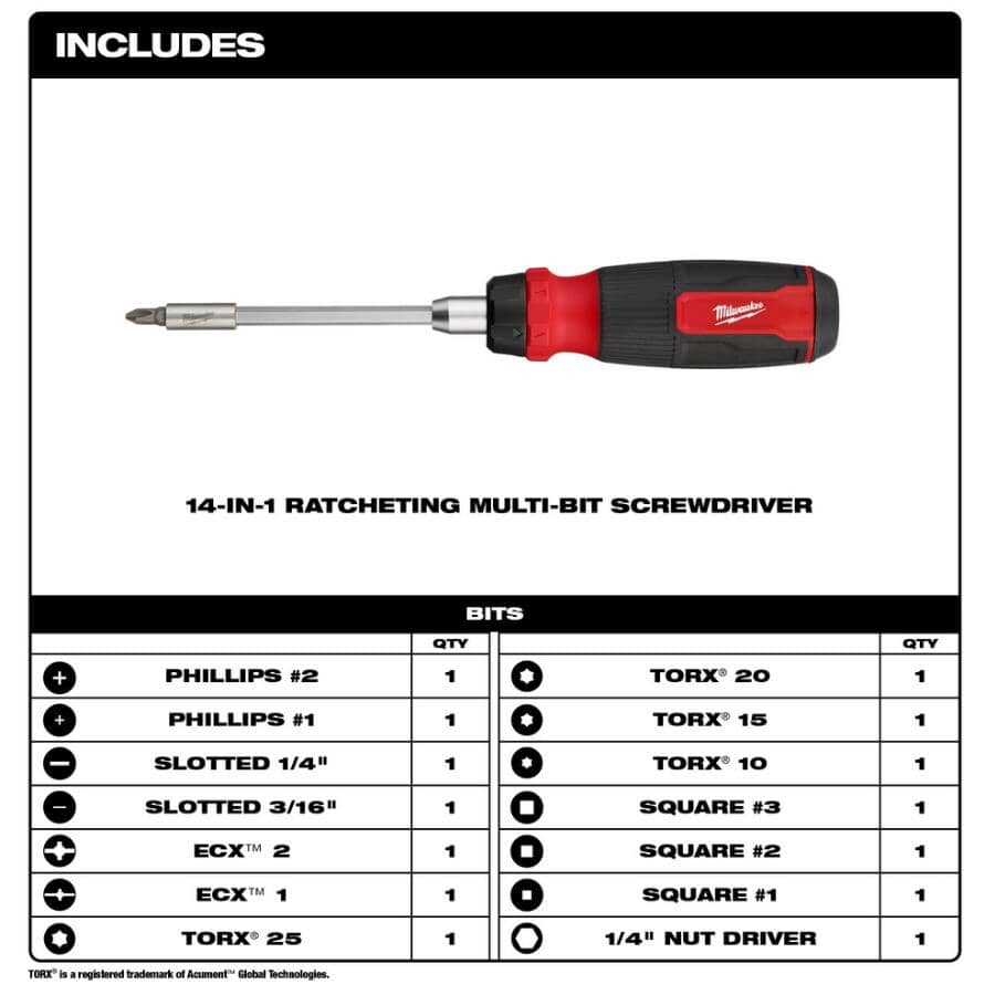 14-In-1 Ratcheting Multi-Bit Screwdriver