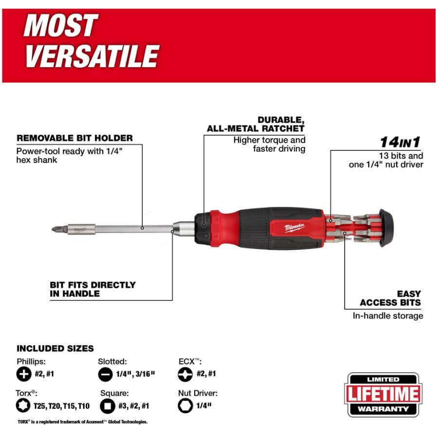 14-In-1 Ratcheting Multi-Bit Screwdriver