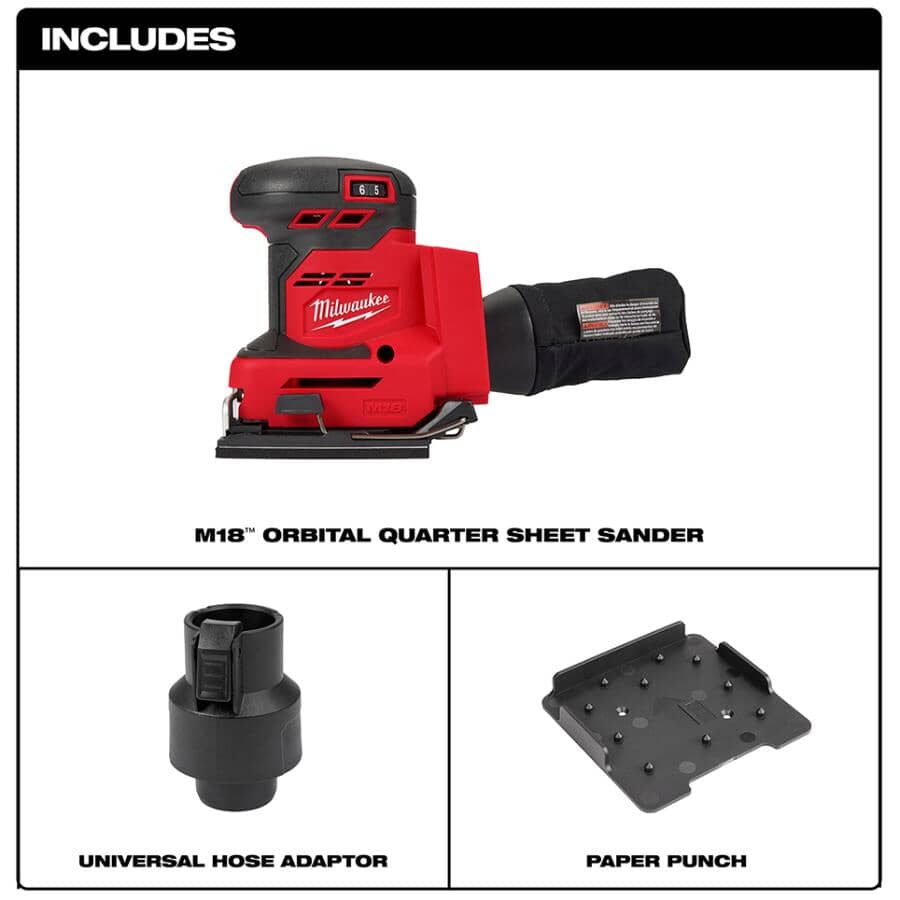 18V Lithium-Ion Cordless 1/4 Sheet Sander - Tool Only