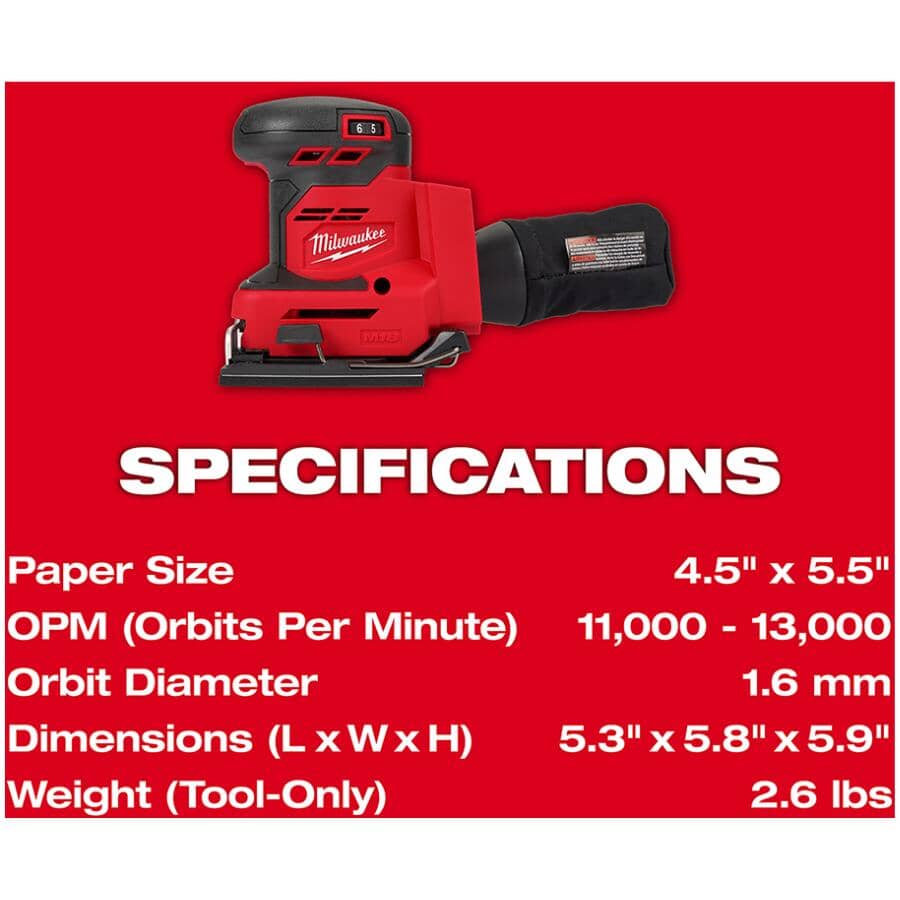 18V Lithium-Ion Cordless 1/4 Sheet Sander - Tool Only