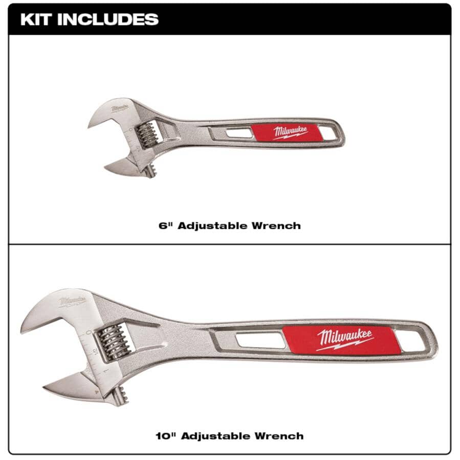 6" & 10" Adjustable Wrench Set