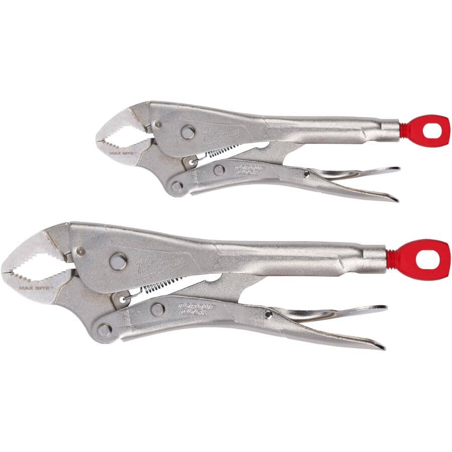 7" & 10" Curved Jaw Locking Pliers - with Maxbite, 2 Piece Set