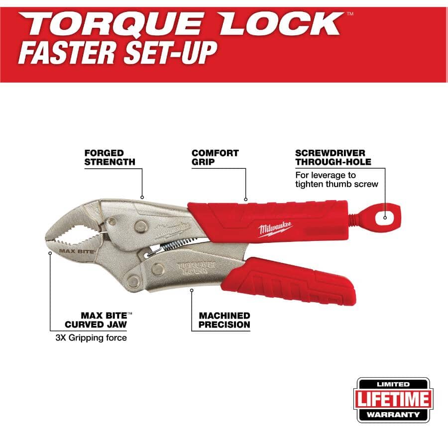 7" & 10" Curved Jaw Locking Pliers - with Maxbite, 2 Piece Set