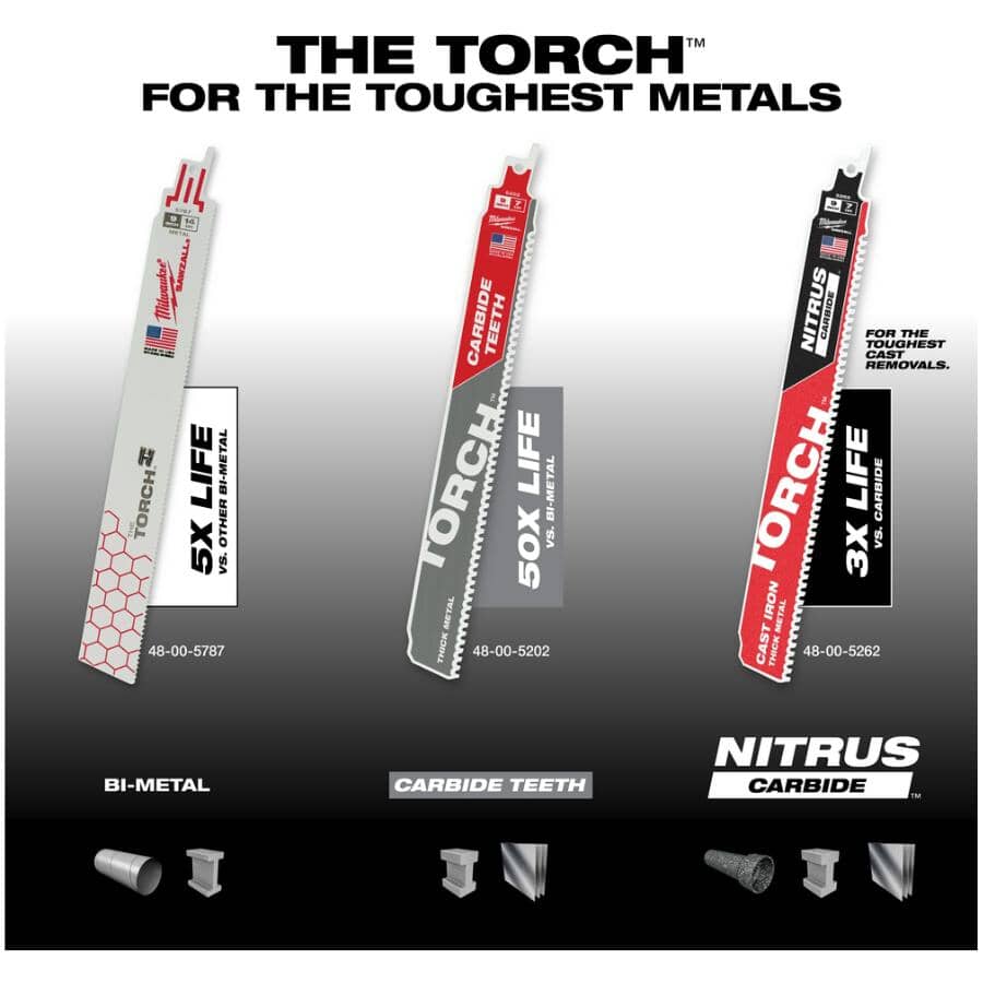 9" 18 TPI Sawzall The Torch Reciprocating Saw Blades - 5 Pack