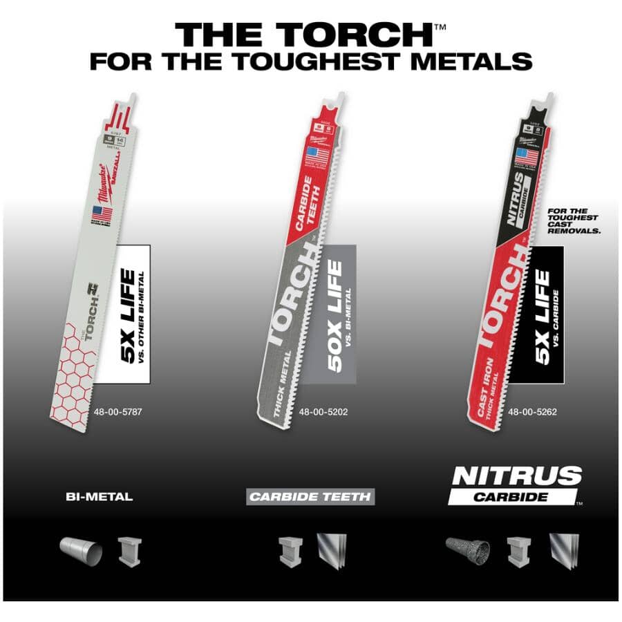 9" 7 TPI Sawzall The Torch Carbide Reciprocating Saw Blade