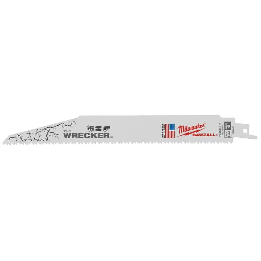 9" 7/11 Tooth Multi-Material Sawzall The Wrecker Reciprocating Saw Blades - 5 Pack