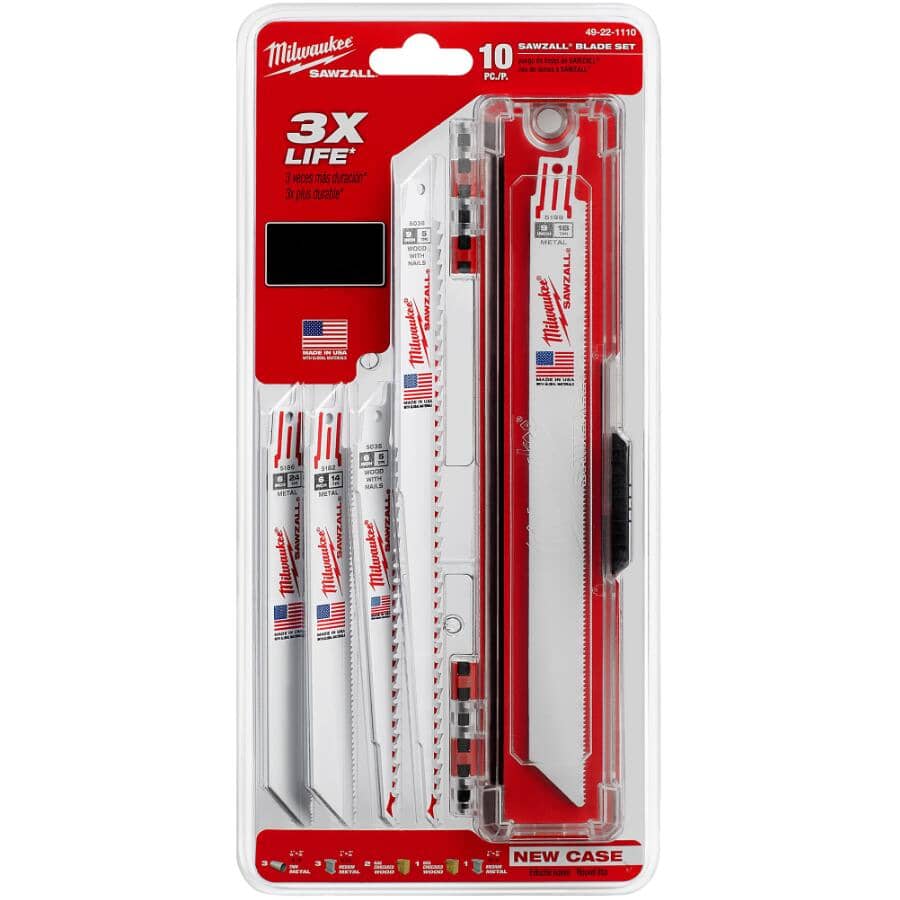 Assorted Sawzall Multi Purpose Reciprocating Saw Blade Set - 10 Pieces