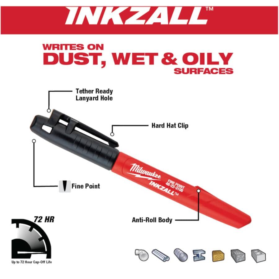 Inkzall Fine Point Black Marker