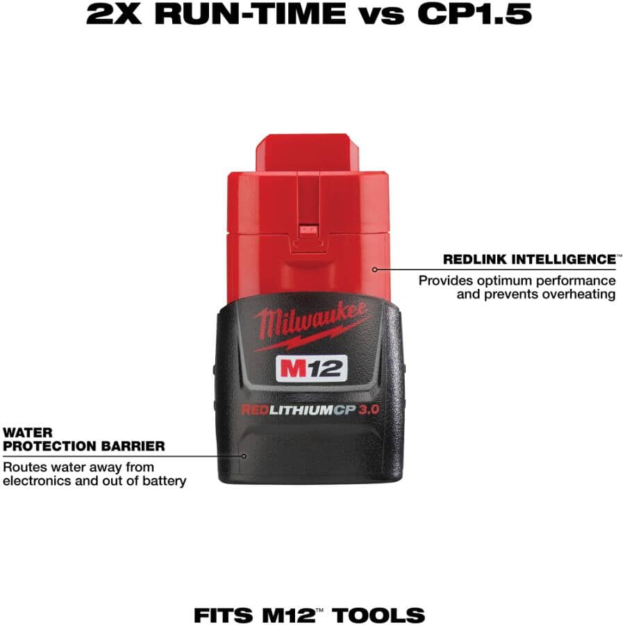 M12 12V Lithium-Ion Compact 3.0 Ah Redlithium Battery