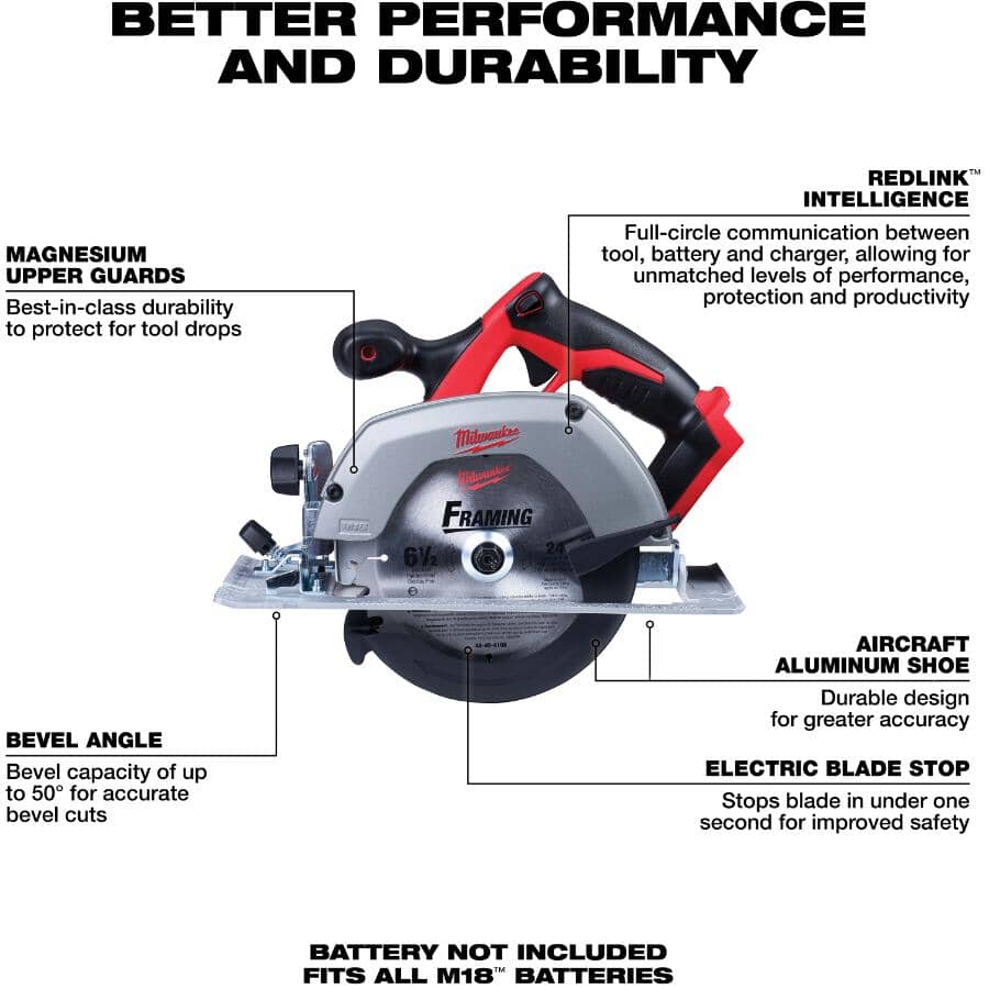 M18 18V 6-1/2" Cordless Circular Saw - Tool Only