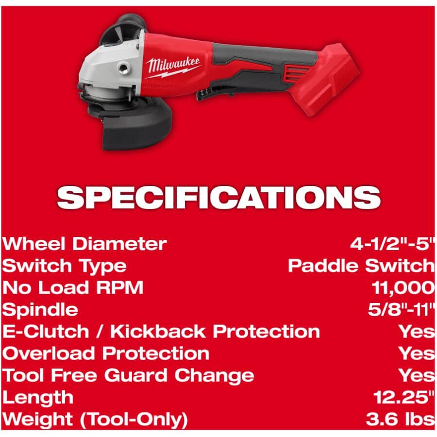 M18 Brushless 4-1/2" - 5" Cordless Cut-Off Grinder - with Paddle Switch, Tool Only