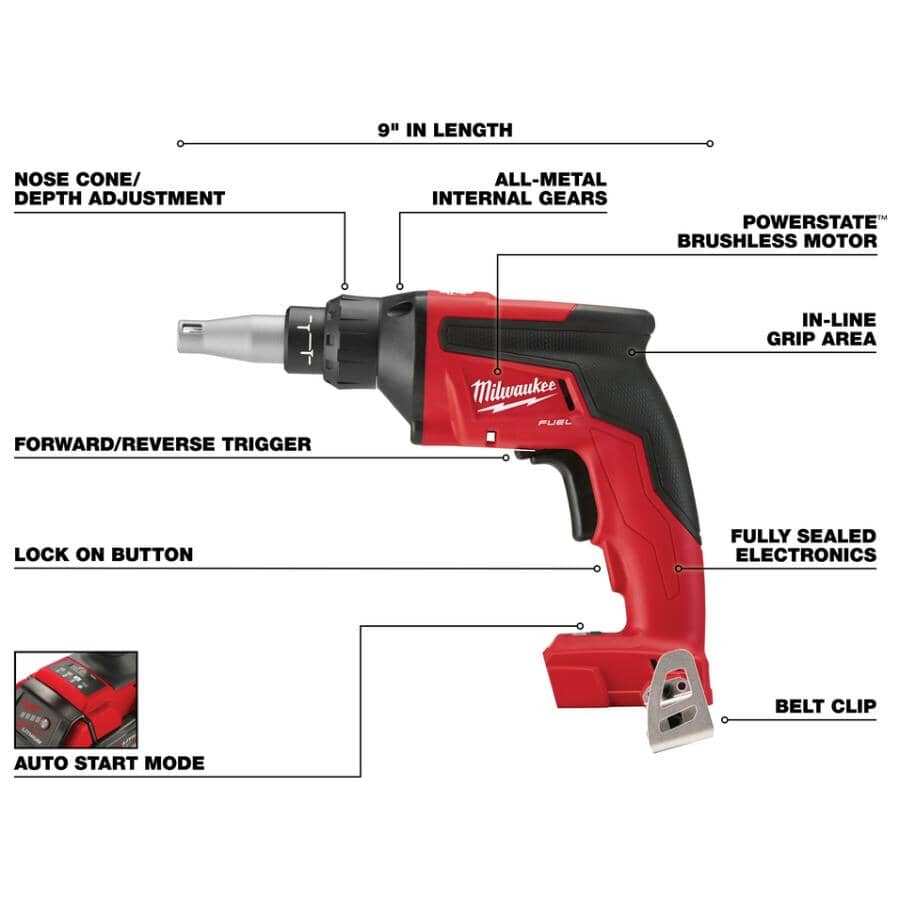 M18 Fuel 18V 1/4" Lithium-ion Cordless Drywall Screw Gun Kit - Tool Only