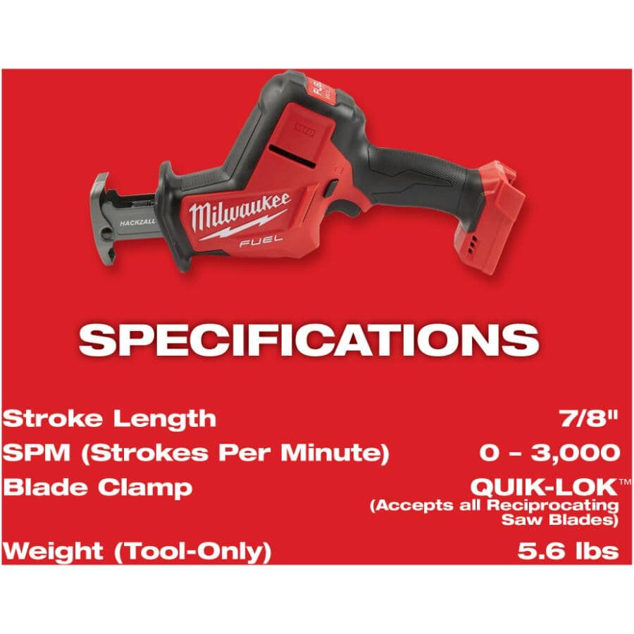 M18 Fuel Hackzall 18V Lithium-ion Cordless Reciprocating Saw - Tool Only